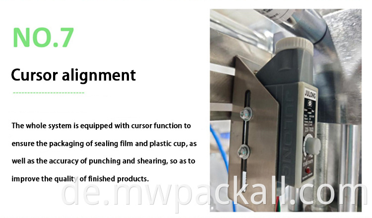 Automatische kundenspezifische pneumatische Trinkwasser -Plastikbecherfüllungsmaschine